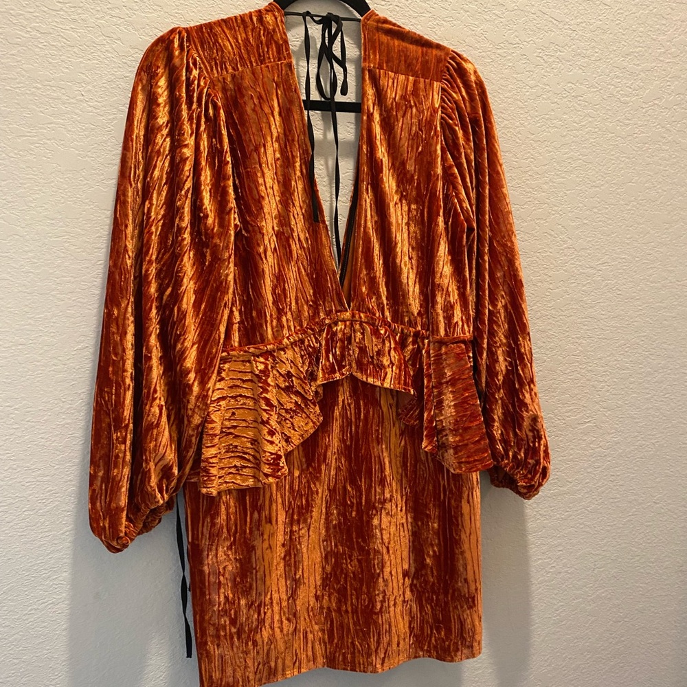 TopShop Burnt Orange Tie Dress